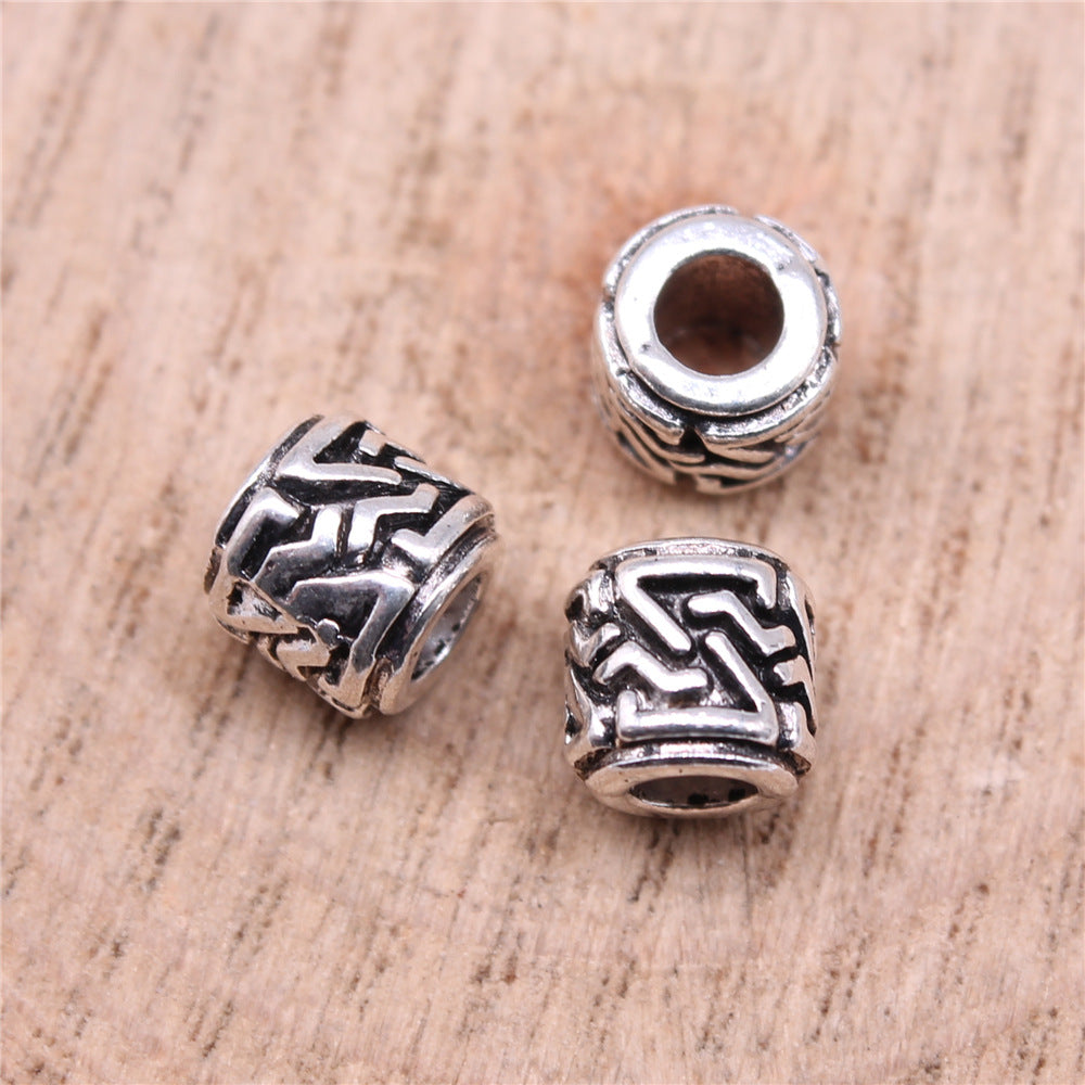 7x7x7mm 1g Antique Silver Zinc Alloy Large Hole Loose Metal Beads for DIY Bracelet Jewelry