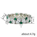 Marquise Clear And Green Round Stone Eternity Band Ring view 4