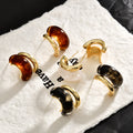 Irregular Resin Double Curve Stud Earrings In Three Colors view 4