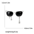 Black Sunglasses Brooch with Gold and Silver Drips view 7