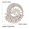 Spiral Crystal Wheat Brooch With Pearl in Gold or Silver Tone view 7