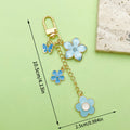 Rose, Blossom and Flower Charm Keychains Featuring Blue Butterfly Across 21 Variations view 2