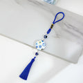 Blue Evil Eye Tassel Hanging Charm With Glass Eye Bead view 10