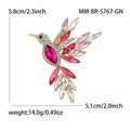Crystal Hummingbird Brooch in Five Colorways for Jackets, Coats, and Scarves view 8
