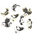 Cat Moon and Skull Enamel Alloy Charm Pendants in Gold and Silver Tones view 2
