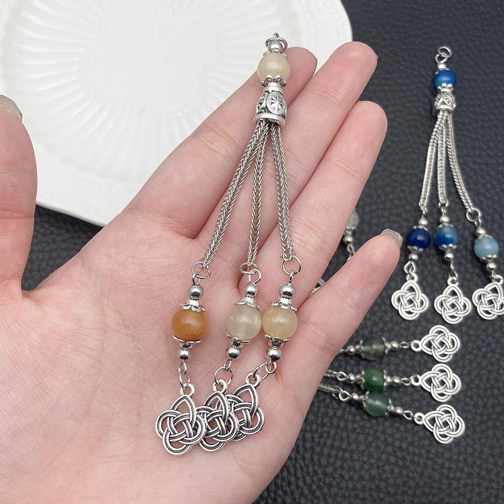 Antique Silver Zinc Alloy Tassel Charm Pendant for Boho Necklace Bracelet Jewelry