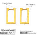 Rectangle Geometric Huggie Hoop Earrings Gold Rose Steel view 7