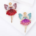 Crystal Ballerina Brooch With Faceted Crystals And Polished Metal Details view 1