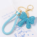 Rhinestone Bow Keychain Gold Ring Braided Cord 15 Styles view 6