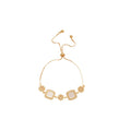Gold Square Stone Slider Bracelet Cubic Zirconia 3 Colors view 5