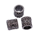 Ornate Barrel Large-Hole Spacer Beads in Two Antique Finishes view 4