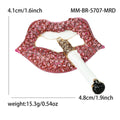 Crystal Lips and Cigarette Brooch in Pink or Red Stones view 4