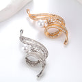 Rose Gold Flower Pearl Look Two Designs Metal Brooch Pin view 5