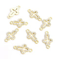 Rhinestone Cross Two Loop Connector Charms in Two Finishes view 4