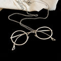 Eyeglasses Frame Pendant Chain Necklace Gold or Silver Tone view 7