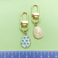 Easter Egg Metal Keychains, Gold-Tone Swivel Clasps, 10 Styles view 9