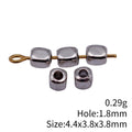 Polished Silver Tone Cube Spacer Bead With Small Hole view 3