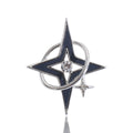 Geometric Four Point Star Brooch in Black and Gold view 2
