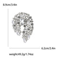 Crystal Teardrop Swirl Brooch in Nine Colors for Jackets Scarves and Lapels view 12