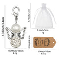Pearl Angel Butterfly Wing Rhinestone Lobster Clasp Charm view 2