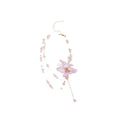 Sheer Flower and Bead Drop Necklace in Six Color Options view 5