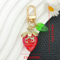 Seven Resin Strawberry Metal Clasp Keychain Designs view 6