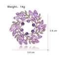 Pink Purple Bauhinia Flower Wreath Two Designs Metal Brooch Pin view 2