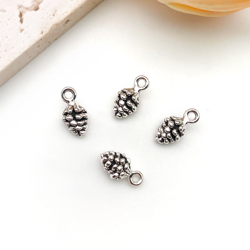 Enamel Zinc Alloy Squirrel Pine Cone Charm Pendant for DIY Earring Keychain Jewelry Making