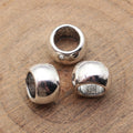Blackened Silver Tone Smooth Large Hole Metal Bead view 2