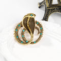 Black Gold Tone Zodiac Animal Crystal Two Designs Metal Brooch Pin view 5
