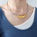 Snake Chain Crescent Bar Collar Necklace Metal Alloy view 7