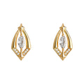 Gold-Tone Marquise CZ Geometric Star-Tip Stud Earrings Pair view 5