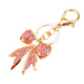 Full Crystal Bow Keychains in Pink Blue White and Assorted Colors view 5