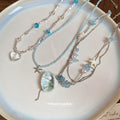 Blue Shell Starfish Heart Beach Pendant Necklace Styles view 2