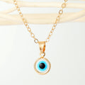 Round Evil Eye Pendant Necklaces in Ten Gold and Silver Tone Designs view 7
