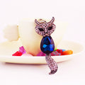 Blue Faceted Fox Keychain With Pink Rhinestones And Lobster Clasp view 2