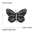 Black Butterfly Brooch with Silver Lines and Crystals view 5