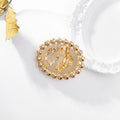 Black Gold Tone Woman Portrait Pearl Look Three Designs Metal Brooch Pin view 2