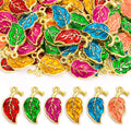 Enamel-Look Leaf Alloy Charms in 6 Styles for Jewelry Crafts view 4
