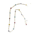 Multicolor Beaded Station Necklace on Gold Tone Chain view 5