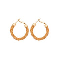 Textured Silver Tone Chunky Hoop Earrings with Hinged Closures view 5