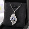 Gold and Silver Tone Geometric Hamsa Evil Eye Pendant Necklaces view 3