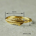 Textured Feather Band Ring In Three Polished Metal Tones view 5