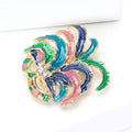 Multicolor Venetian Mask Brooch With Enamel Feather Plumes view 3