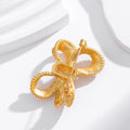 Ribbon Bow Crystal Metal Brooch Pin 4.2 x 3.2 cm for Jackets and Lapels view 3