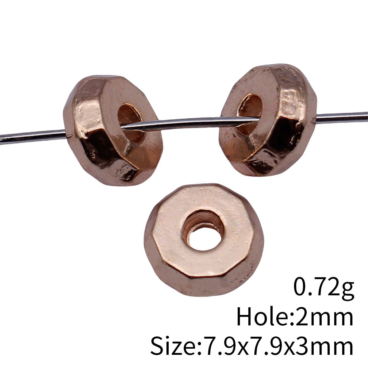 7.9x7.9x3mm 0.72g Multicolor Zinc Alloy Faceted Round Disc Spacer Beads for DIY Jewelry Making