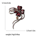 Heart Crystal Four Leaf Flower Brooch in Three Colorways view 7