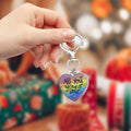 Rainbow Heart All You Need Is Love Clasp Keychain and Attached Hardware view 3