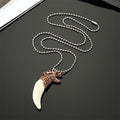 Antique Tone Sculpted Animal and Skull Fang Pendant Necklaces view 2