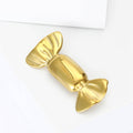 Polished Wrapped Candy Brooch in Two Metal Tones for Jackets Scarves and Lapels view 4